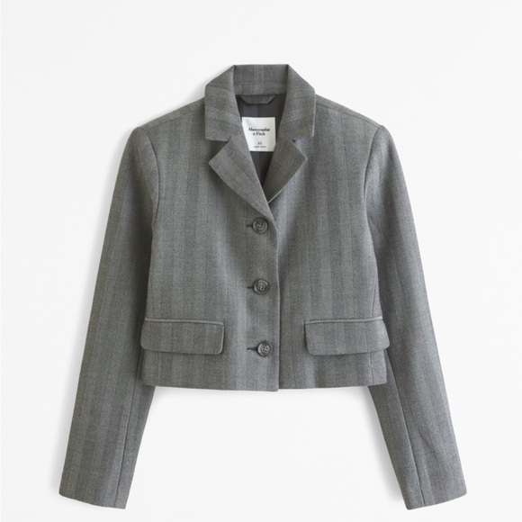 Abercrombie & Fitch Jackets & Blazers - A&F Cropped Blazer Gray Pattern.